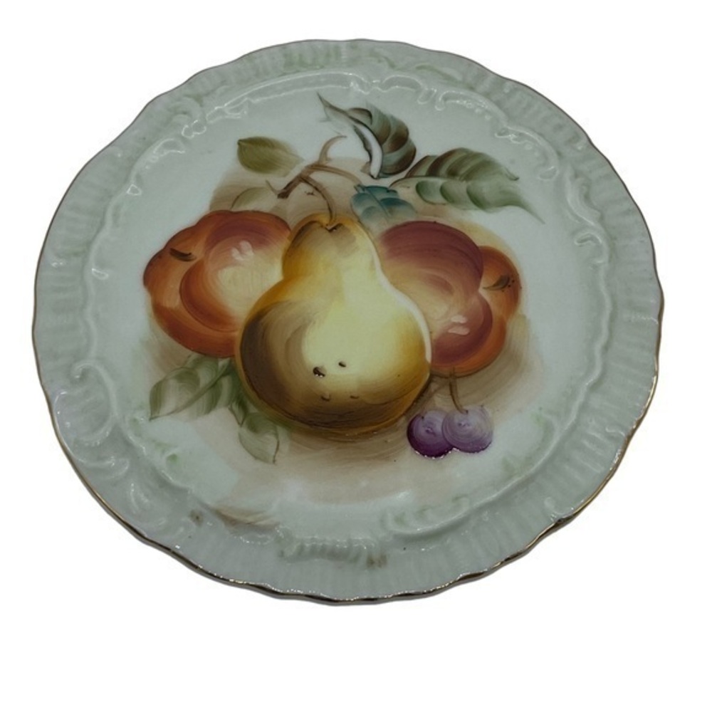 Vintage Lefton Hand Painted Fruit Plate Wall Hanging Made in Japan